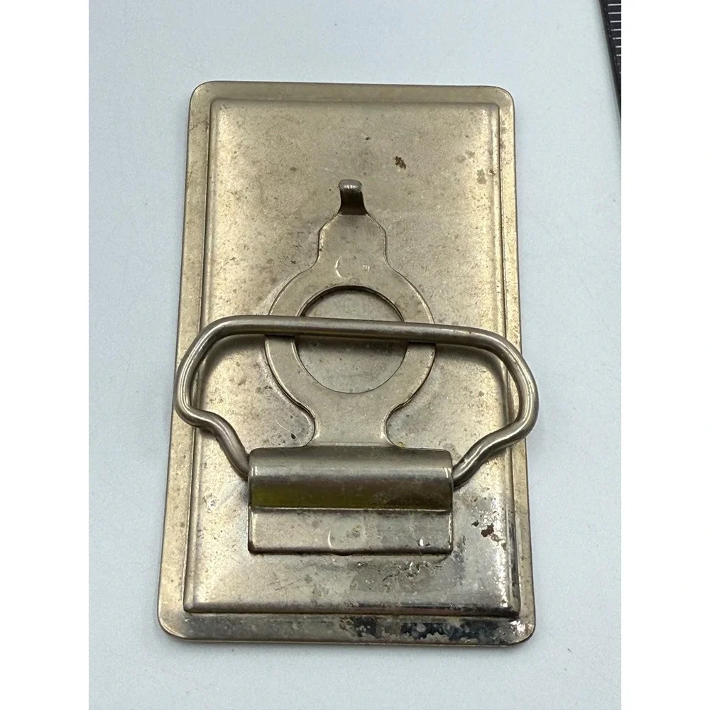 Vintage Two Tone Starburst Belt Buckle‎ Silver Gold Tone Geometric Rectangular